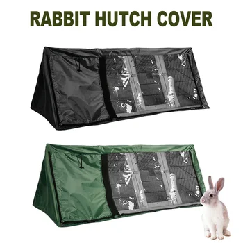 

Triangle Rabbit Cage Dust Cover 210D Oxford Cloth Rabbit Hutch Covers Waterproof Durable Rabbit Cage Accessories Winter Warm