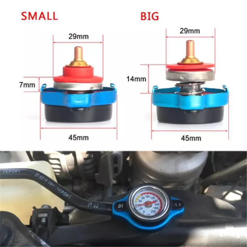 Car Radiator Cap Small Size Thermost 0.9/1.1/1.3 BAR