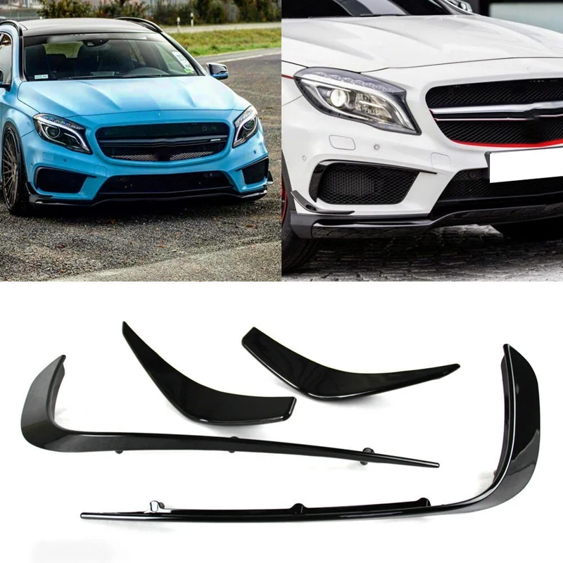 Черный Передний спойлер для дефлектора губ Mercedes BENZ GLA W156 X156 2014 2016|Наклейки на