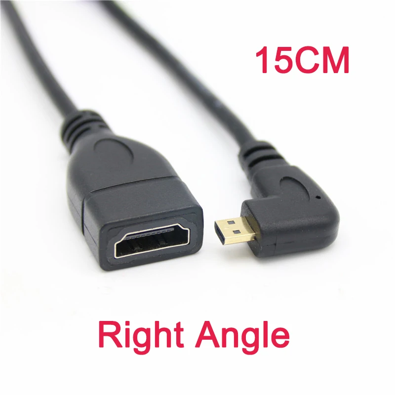 Адаптер Micro HDMI на под прямым углом 90 градусов Позолоченный разъем HD TV 1080P короткий
