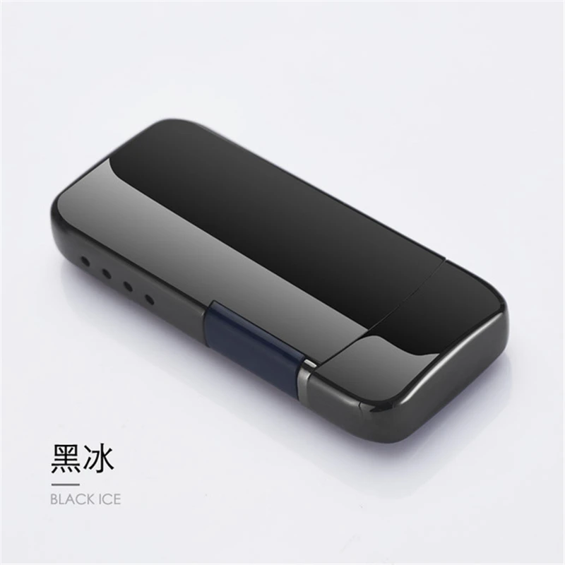 ICE Black Зажигалки с двумя дугами, плазменная USB Зажигалка, сенсорный переключатель, зажигалка, сигареты для курения, Электронная зажигалка, тонкая зажигалка - Color: ICE Black