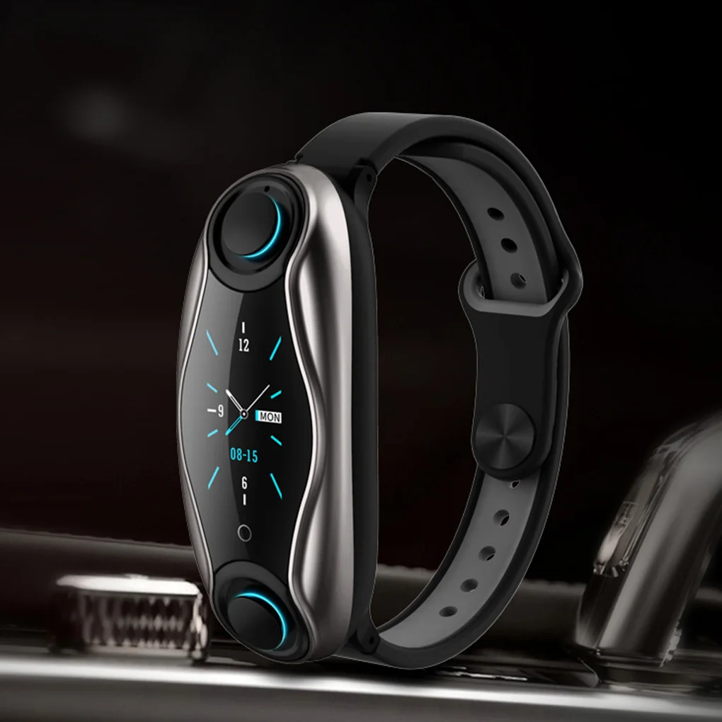 T90 2-в-1 Bluetooth наушники со светодиодными огнями 5,0 Беспроводной наушники Фитнес смарт-браслет Давление монитор сердечного ритма Смарт часы