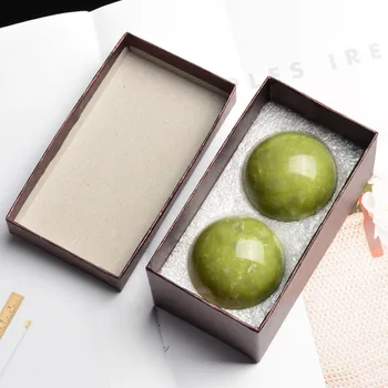 

2 Pcs Natural Jade Stone Massage Ball Smooth Round Massager for Hand Foot Jade Massager Health Care Relax Body Massage Tools