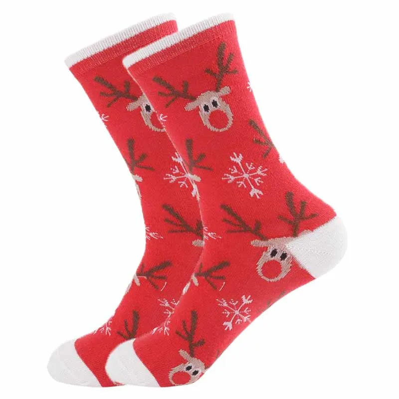 1 пара мужских носков, мягкие забавные длинные рождественские носки из чесаного хлопка для мужчин и женщин, модные осенние хлопковые носки с рисунком - Цвет: 36