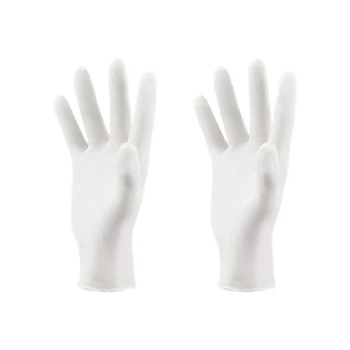

100pcs Household Cleaning Industrial White Gardening Laboratory Non Slip Universal Flexible Disposable Latex Gloves Food Service