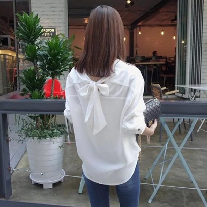 

Spring Summer Long Sleeve Korean Blouse Women Shirt 2019 Chiffon Womens Tops And Blouses Blusas Elegantes De Mujer