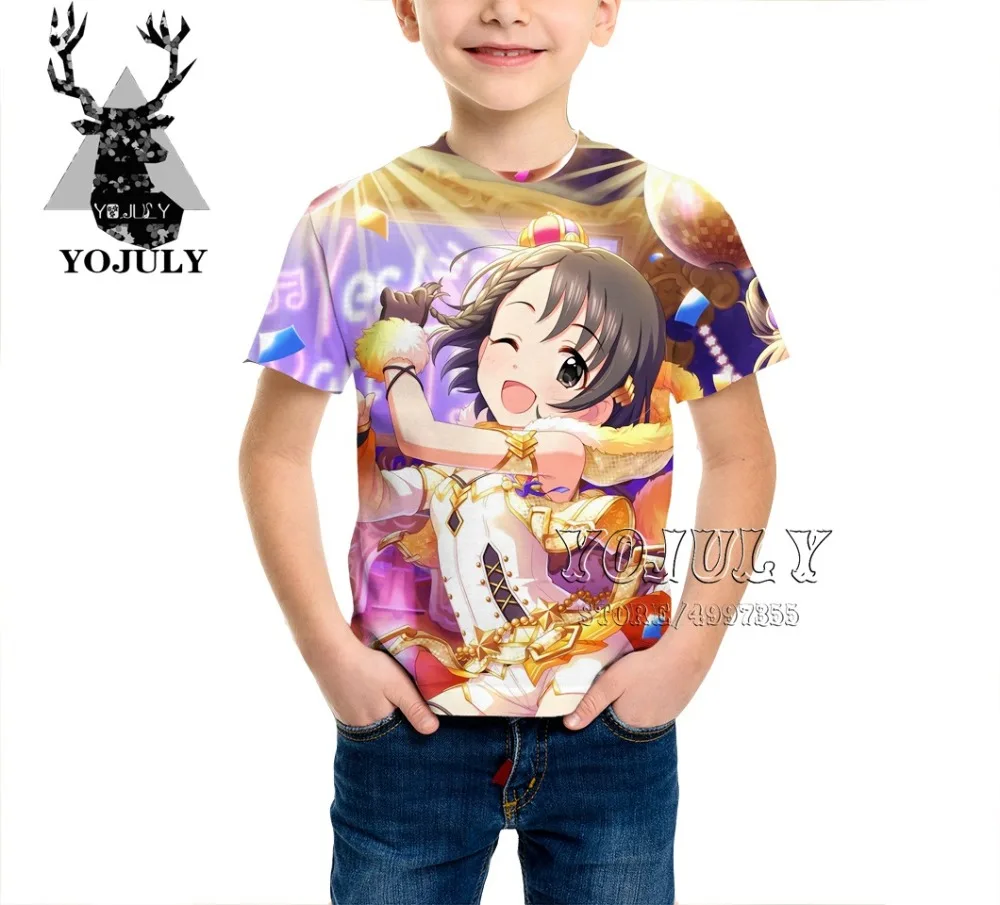 YOJULY/детская одежда Idol Master, Детская футболка с 3d принтом Золушки для девочек и мальчиков Лидер продаж, модные футболки A467
