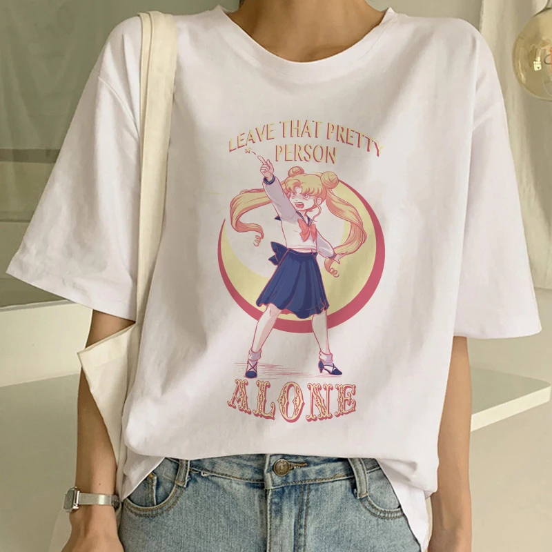 Женская футболка Sailor Moon New kawaii красивая с короткими рукавами и принтом в стиле