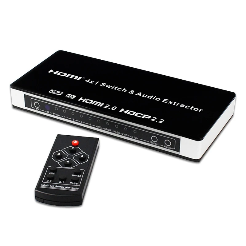 4X1 Hdmi 2,0 коммутатор и аудио экстрактор для Xbox Dvd Tv 4 в 1 Hdmi коммутатор 4 к 60 Гц 3D Arc стерео аудио Spdif Rca Hdcp2.2