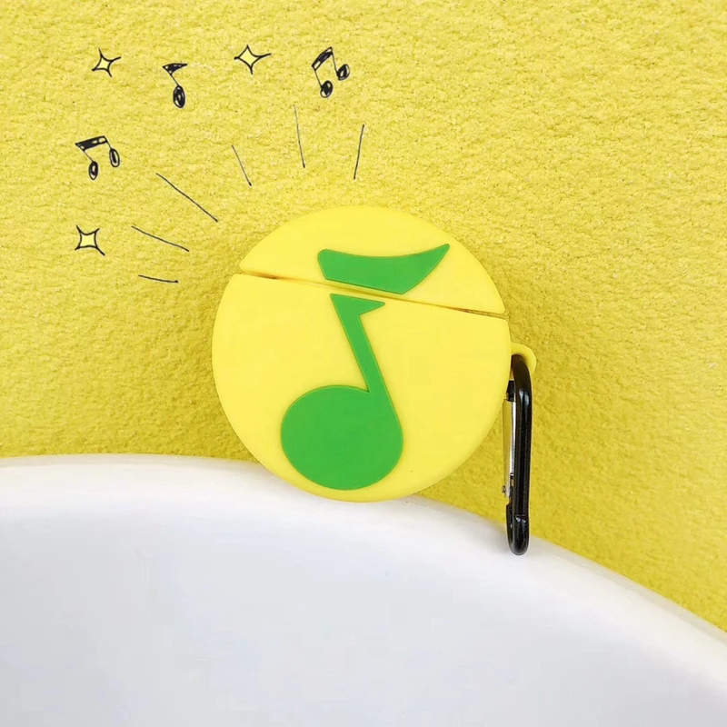

3D Cute music Note Silicone Case For popular Case Bluetooth Earphone Protective Cover For APPLE Airpods 1 2 case for Air pods
