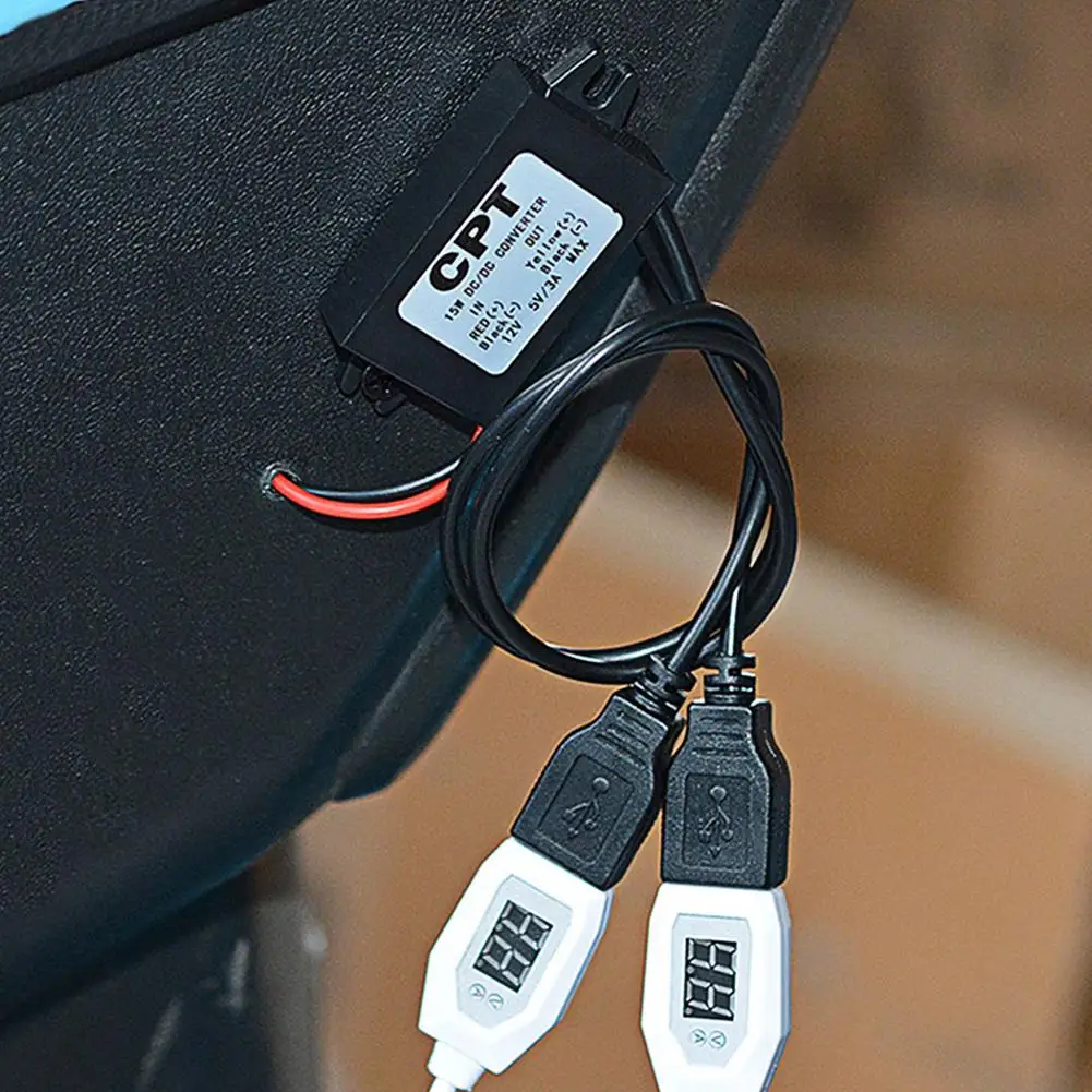 Преобразователь 12 В до 5 В 15 Вт двойной USB Шаг вниз выходная мощность адаптер автомобиля Potting водонепроницаемый модуль питания