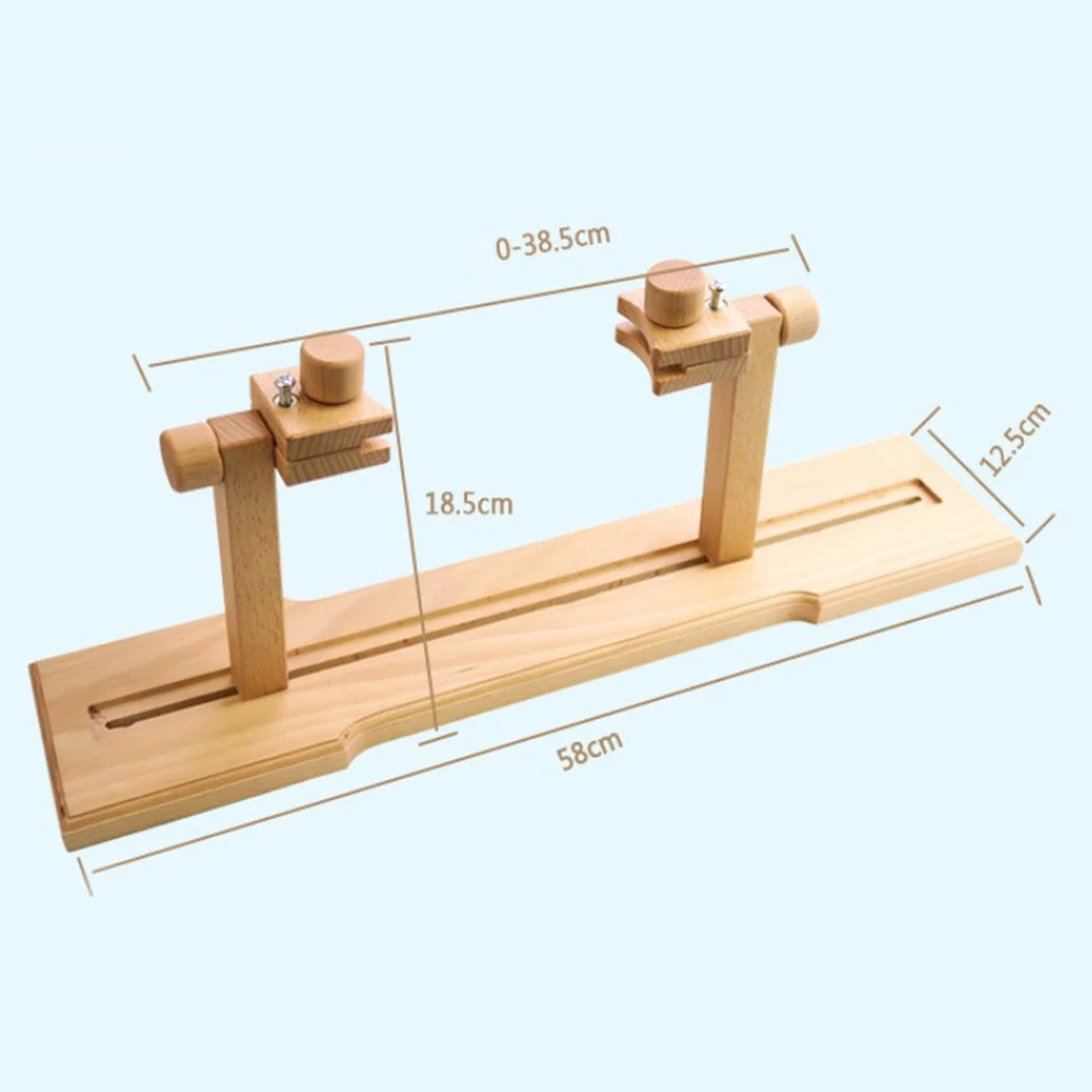 Diameter 15.75 Inch Embroidery Frame Hoop High Adjustable Wooden Stand Embroidery Frame Solid Wood Cross Stitch Rack Holder