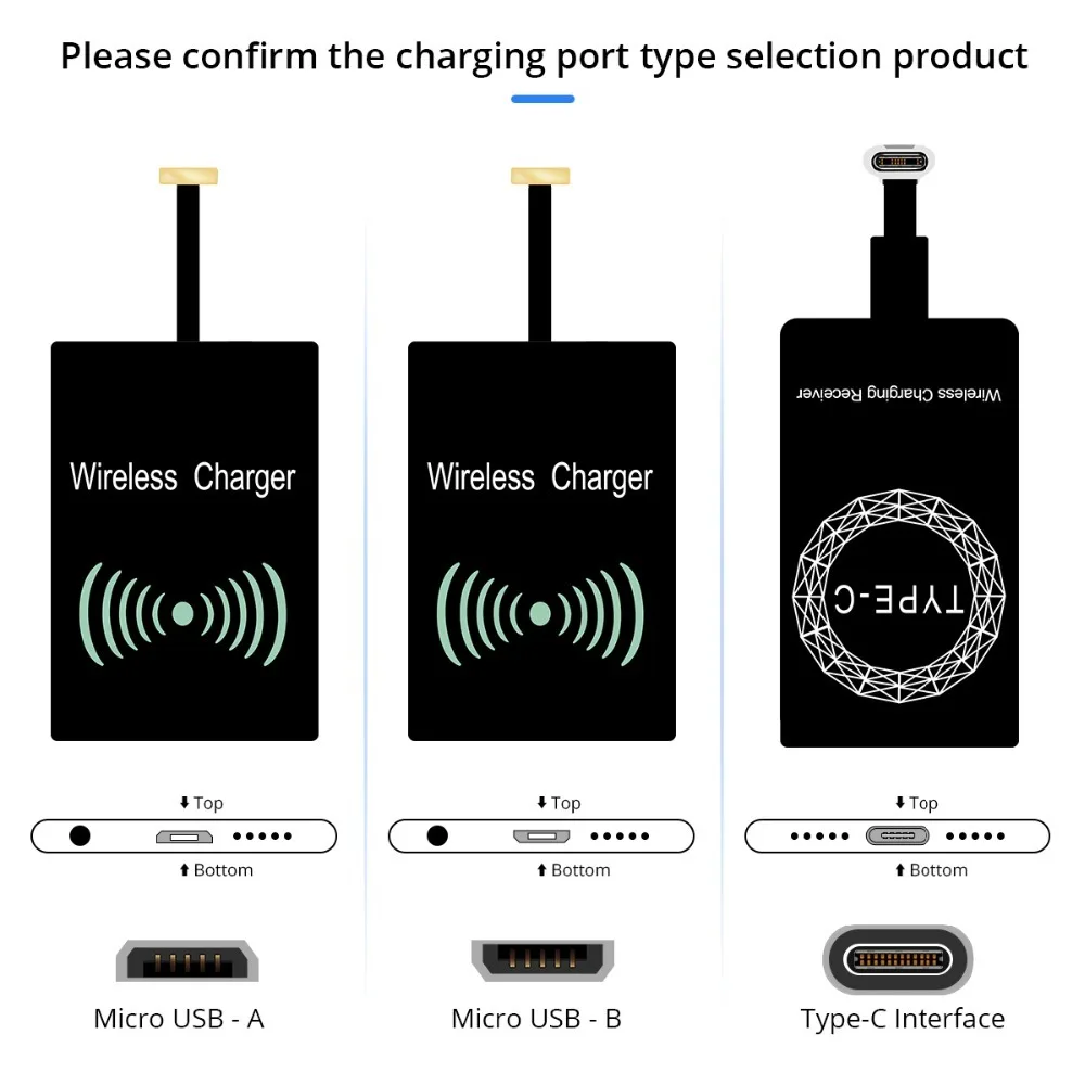 Для samsung беспроводной зарядный приемник Универсальный Все микро-usb для устройств на аndroid type-c Qi Беспроводной Зарядная площадка модуль для мобильного телефона