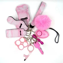 Ensemble de porte clés avec arme Anti loup pour femmes, alarme personnelle, pour l'auto défense, pour la sécurité, 2021