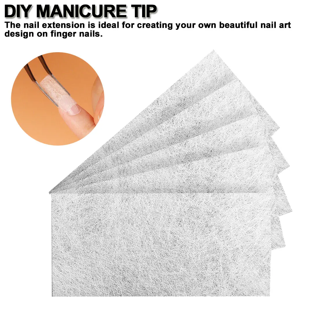

5pcs Nail Art Fiberglass for UV Gel DIY Nails White Acrylic Nail Extension Tips With Scraper DIY Nail Spa Tool