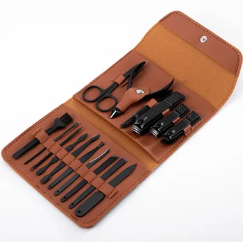 

Nail Clippers Set 16 Pieces Stainless Steel Bent Nose Plier Nail Cosmetic Tool Kit Set xiu jiao dao Manicure Manicure Tools