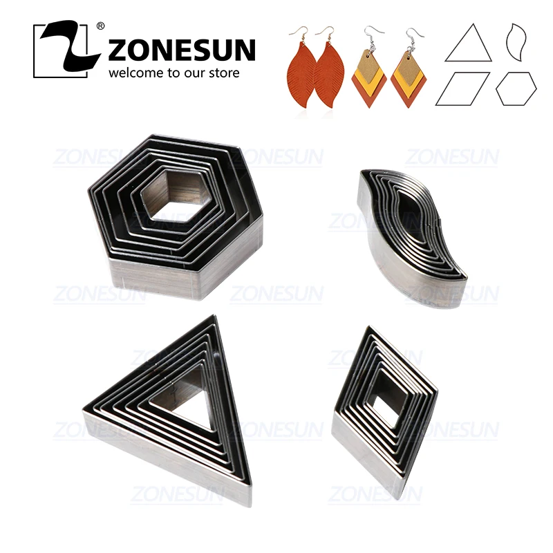 

ZONESUN Rhombus Leaf Leather Cutting Die Clicker Steel Rule Die 20/25/30/50mm Punching Tool For Cutting Out Leather Earring