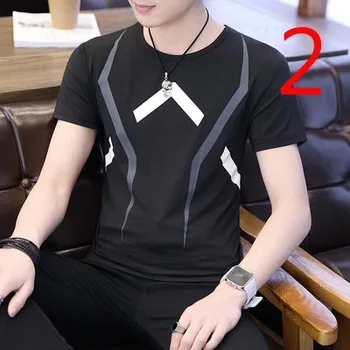

Short Sleeve Men's Tide brand 2019 Summer Korean Slim Half Sleeve T-Shirt Trend Cotton