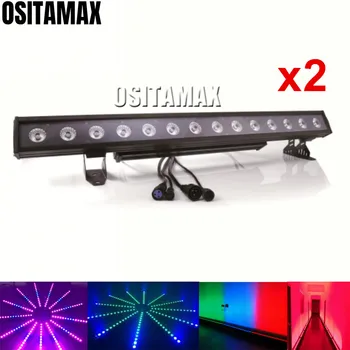 

2PCS Outdoor LED Flood Wall Washer Light RGBWA 24pcs 12w LEDs 5IN1 Strip LED Bar Light IP65 Waterproof Bright Stage Washer Light