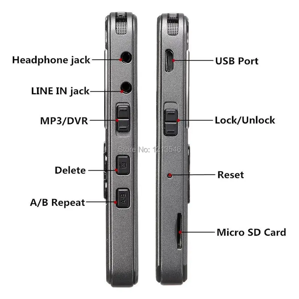 Digital Voice Recorder Audio Recording Dictaphone MP3 LED Display Voice Activated 8GB Memory Noise Reduction voice recorder