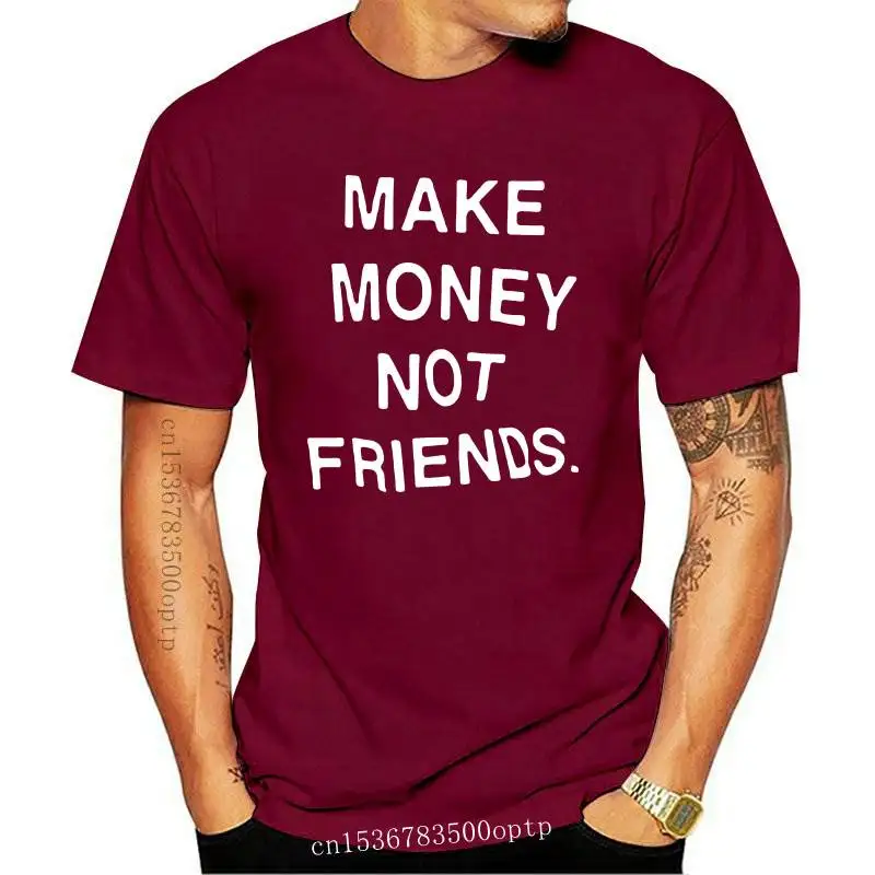 Футболка женская с надписью Make Money Not Friends хлопковая смешная уличная одежда в