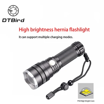 

New Mini XH-P50 High Power LED Aluminum Alloy Cylinder Zoom Flashlight USB Charging System Outdoor Flashlight