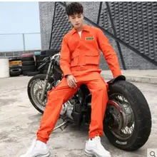 Мужской модный комбинезон мужской тренд хип-хоп свободные цельные штаны Корейский парикмахер Простой повседневный комбинезон