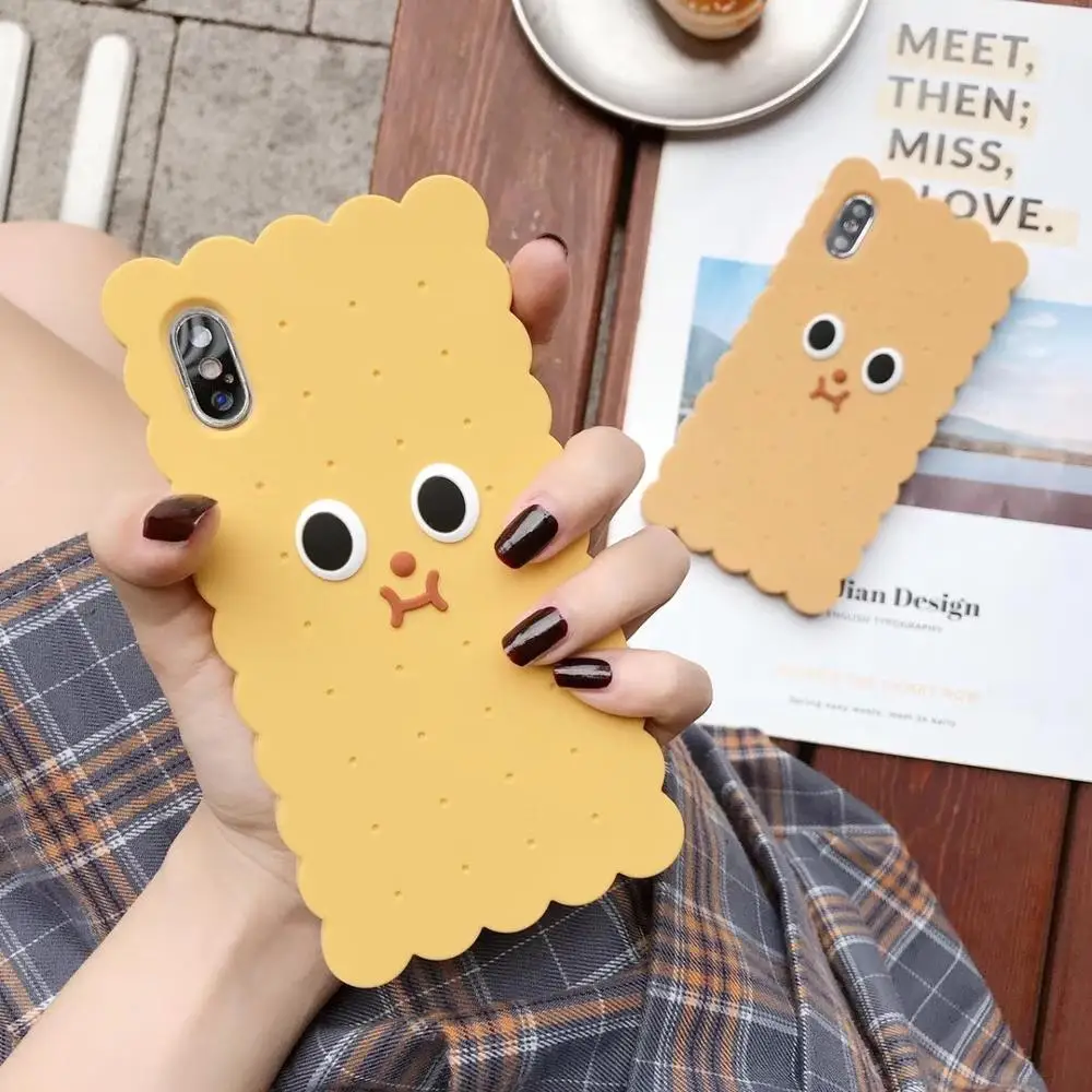 Милые 3D рилаккума в форме печенья чехлы для телефонов iPhone 11 Pro X XS XR Max 6 7 8 plus мягкий