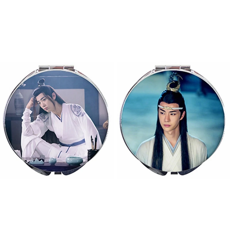 Chen Qingling Wang Yibo Xiaozhan фото портативные двухсторонние компактные зеркала Лупа элегантные модные ручное Карманное зеркальце