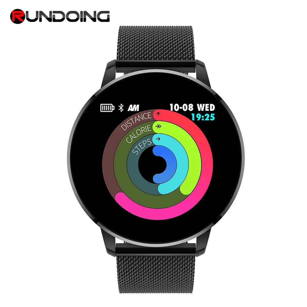 Rundoing Q8 Advanced фитнес трекер смартчасы для мужчин цветной экран 1.3 дюймов пульсометр