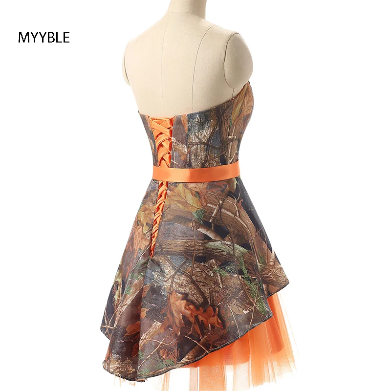 MYYBLE Vestidos de dama de Honor de camuflaje naranja talla grande vestido de fiesta de boda vestido de dama de Honor