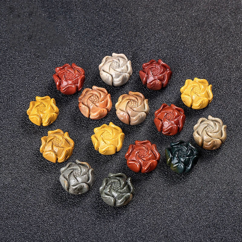 Natural Alxa Stone Bead Flower Single Stones Separated Beads Accessories for DIY Bracelets Healing Amulet Colorful Random | Украшения и