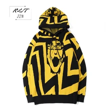 #Special Offers RLJT.JIN High quality cotton geometric patchwork oversize hooded mens pullover Youth character pattern fashion casual sweater #Special Offers RLJT.JIN High quality cotton geometric patchwork oversize hooded mens pullover Youth character pattern fashion casual sweater