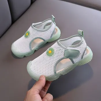 

Child Cover Toes Sandals Kids Soft Bottom Non-slip Plat Sandals 2020 Summer Boy Girl Baby Fashion Mesh Shoes 1-3-5T Size 21-30