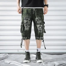 Мужские камуфляжные шорты Карго большого размера новые летние мужские армейские зеленые рабочие шорты, короткие брюки Бермуды мужские повседневные шорты