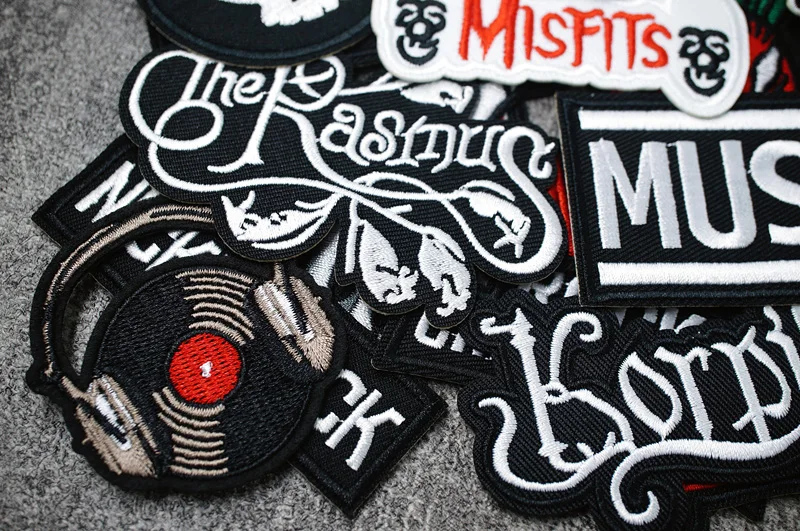 Band Patches Embroidery Applique Clothes Ironing Sewing Supplies Decorative Badges ROCK MUSIC