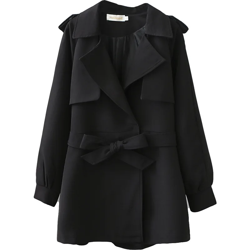 Trench Coat For Women Belt 2020 Spring Casaco Feminino tailored collar Fashion Female Outerwear Plus Size K1-0628 | Женская одежда