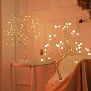 

Creative Led Pearl Tree Light Touch Screen Color Light Copper Wire Light Gift Decoration Night Light