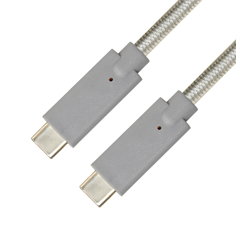Кабель type-C кабель Gen2 USB C к USB C кабель для быстрой зарядки 3A 5G/10Gbps PD Серебристый Нейлон для ноутбука MacBook pad PC C205