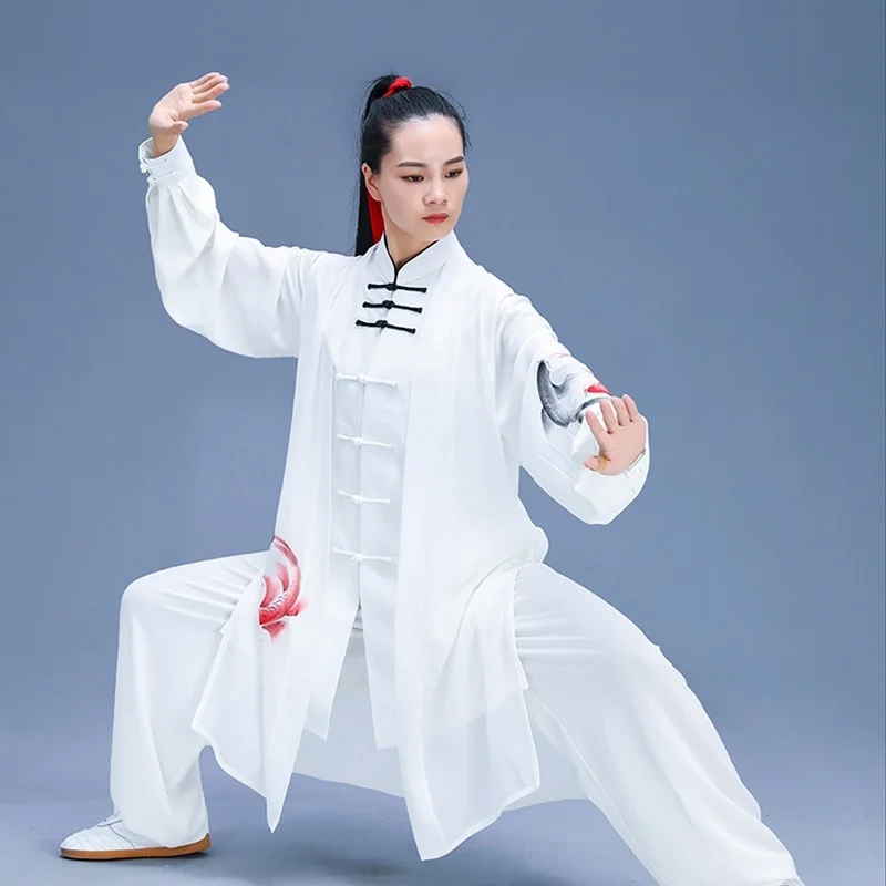 Модная белая униформа для Тай Чи боевых искусств традиционный китайский