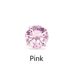 Pink 4 мм новые серьги из титановой стали, инкрустированные четырьмя когтями, с кристаллами из нержавеющей стали, AAA, с цветным цирконием, изящные серьги из титановой стали, ювелирные изделия - Окраска металла: Pink