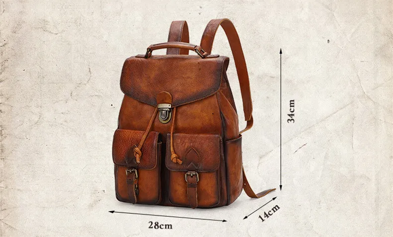 Size of Woosir Multi-pocket Leather Backpack