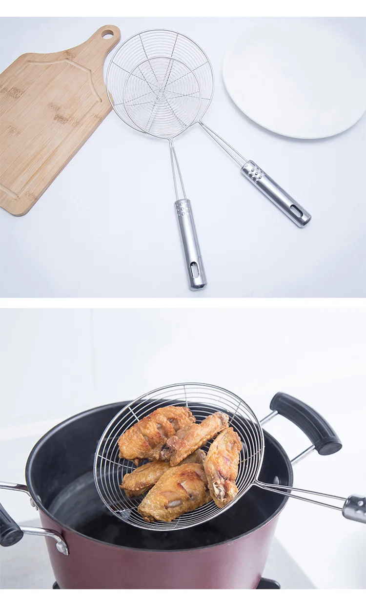 Nine beads Line Leakage Stainless Steel Colander Strainer Dumplings Strainer Spoon Kitchen Cooking Appliances Wholesale