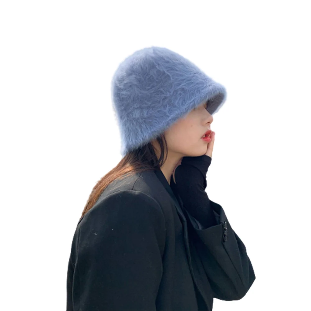 

Basin Bucket Hat Fisherman's Hat Hat Retro Solid Color Wool Women's Winter Fashion