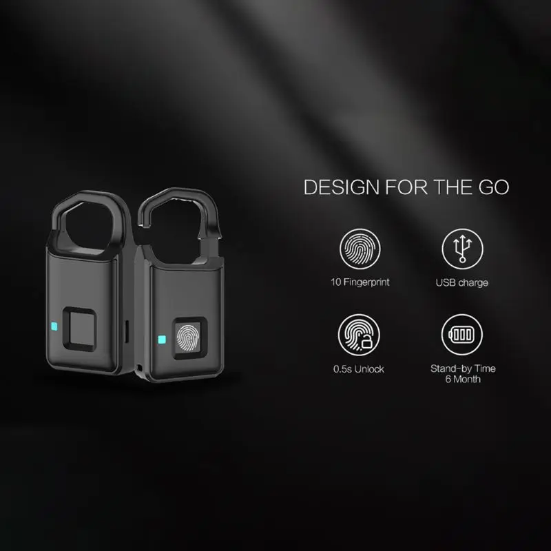 P4/L34/P30/P3   Fingerprint Lock  IP54 Waterproof  Anti-theft Keyless Lock Home Luggage Door Padlock for Home Warehouse