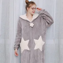 Женский банный халат, одежда для сна с капюшоном, плотный халат из кораллового флиса, халат, пижама, одежда для сна с карманами, женские Зимние халаты