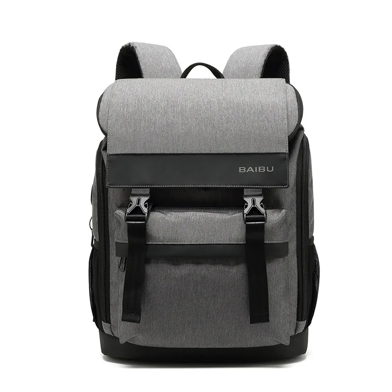 

New Style College Style Large-Volume MEN'S Backpack Outdoor Travel Backpack Hanging Buckle Computer Backpack a Generation of Fat