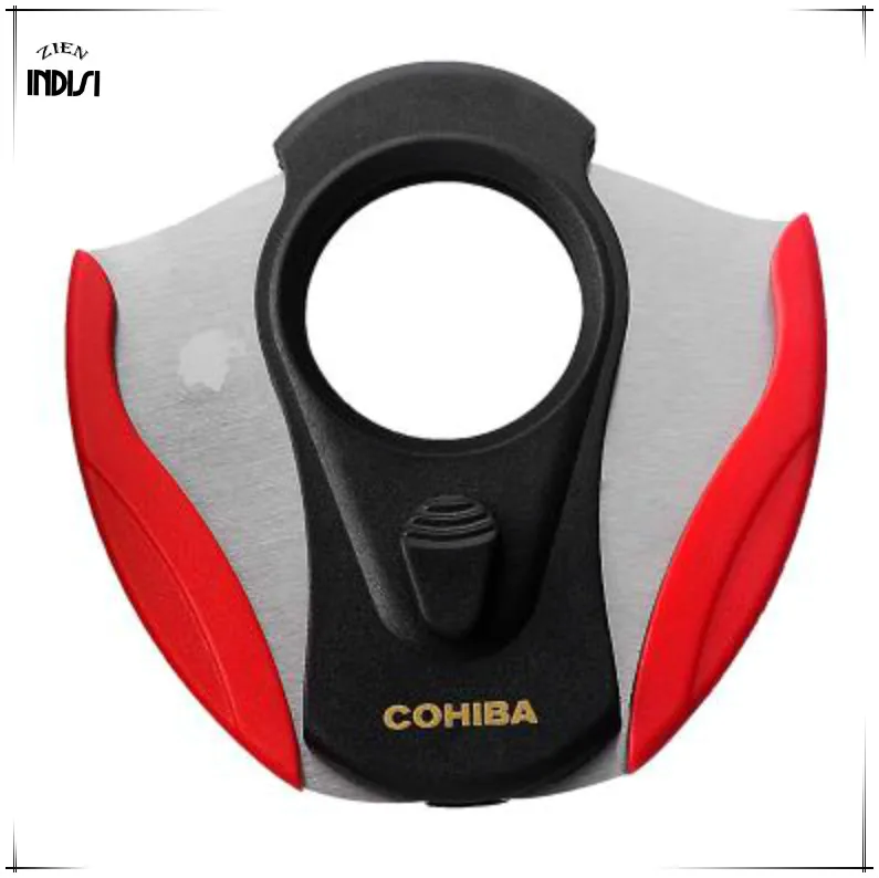 COHIBA резак для сигар острый из нержавеющей стали двойные лезвия пластиковое устройство для резки сигар лезвие для обрезки сигар для кубинские сигары гильотина