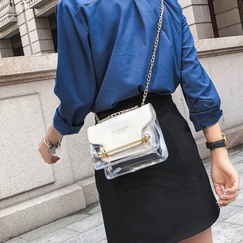 

Women's PVC Bags Fashion Transparent Clear Shoulder Bag Tote Jelly Candy Summer Beach Handbags