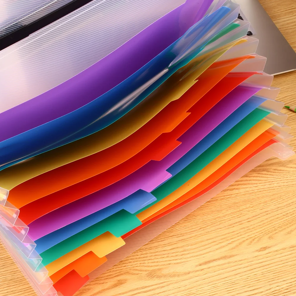 A4 папка для файлов Многофункциональная Универсальная 13 сеток радуга цвет менеджер бизнес А4 Папка для документов канцелярские принадлежности
